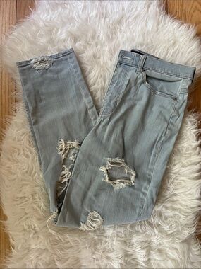 Express Light Blue Distressed Jeans